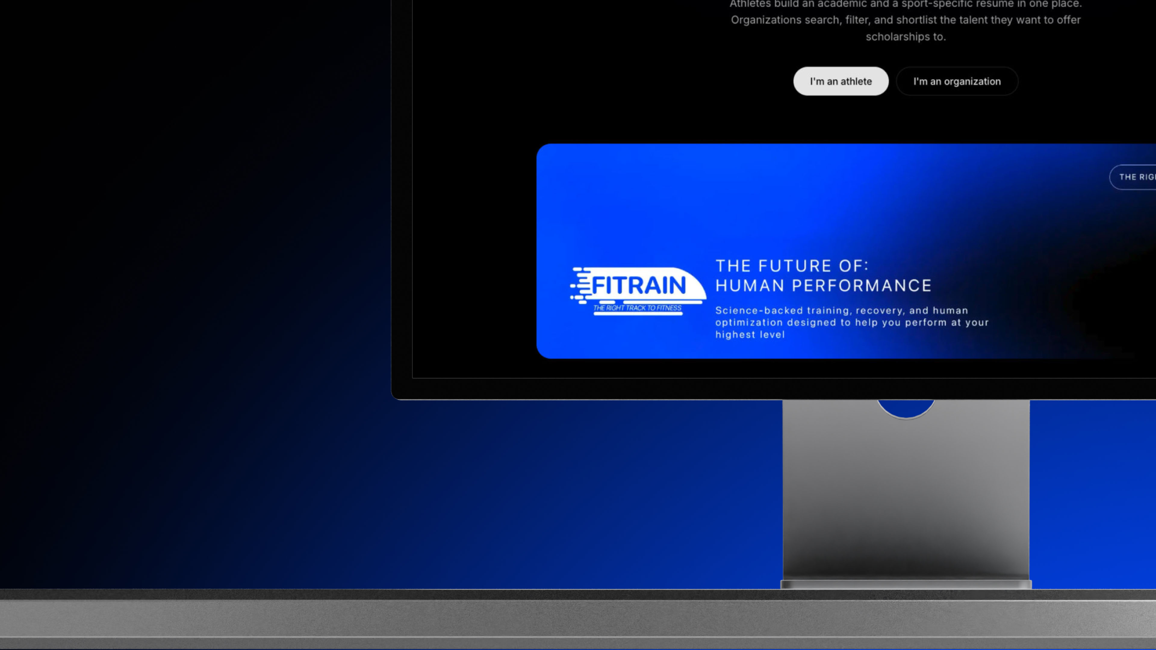 Fitrain landing page hero section